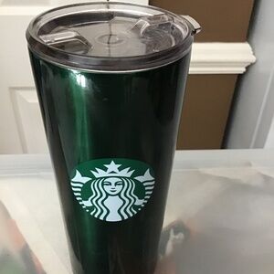 Tall Starbucks Coffee Cup 2021 Metal Dark Green with Logo 20 fl Ounces Collecte
